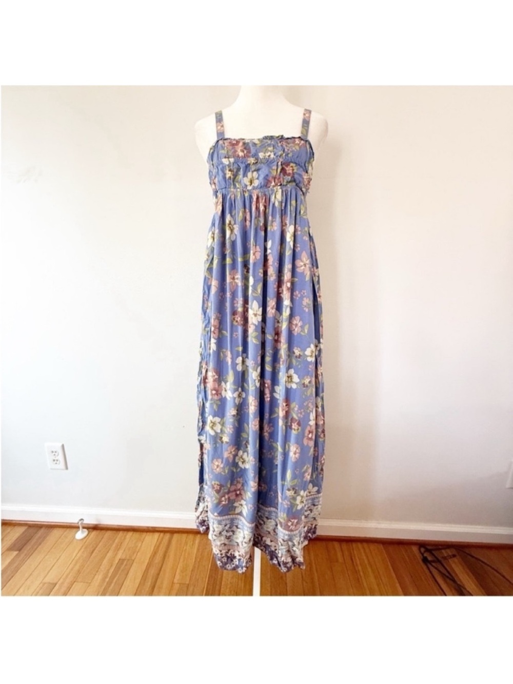 Millibon Women Floral Maxi Dress Small Bloomcore Boho Romantic Beach Vacation